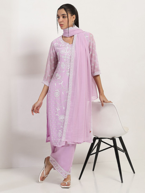 Rangriti Thread Work Dupatta With Taping Border