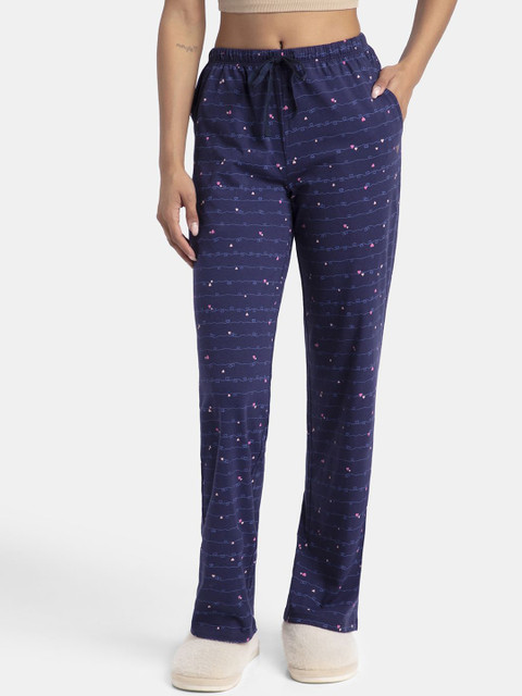 Jockey Super Combed Cotton Printed Pyjama with Side Pockets-RX88