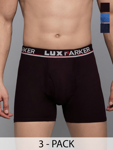 LUX PARKER Pack Of 3 Pure Cotton Long Trunks LUX_PARKER_LONG_TRUNK_OE_COL_3PC