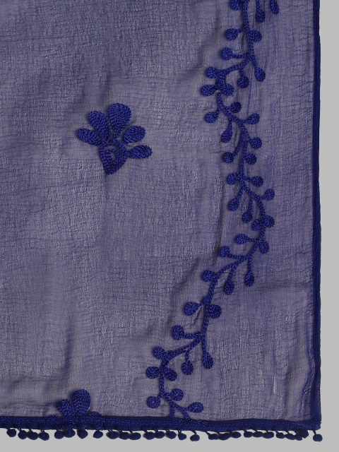 LA FEMINAE Floral Embroidered Dupatta - Image 2