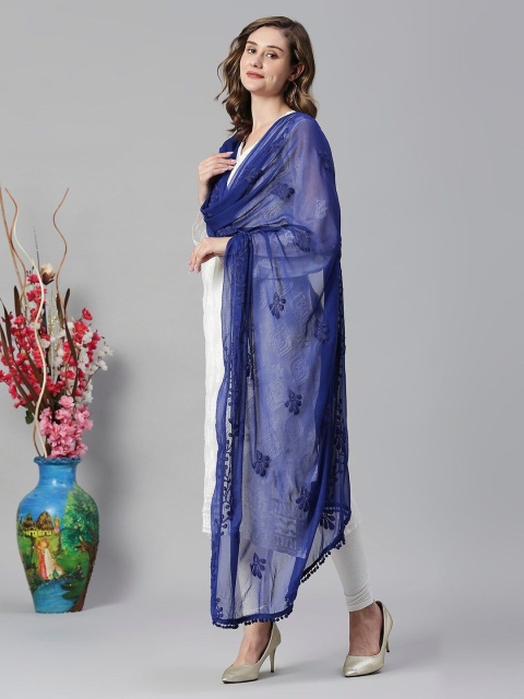 LA FEMINAE Floral Embroidered Dupatta - Image 3