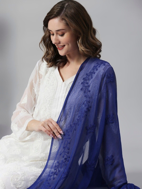 LA FEMINAE Floral Embroidered Dupatta - Image 6