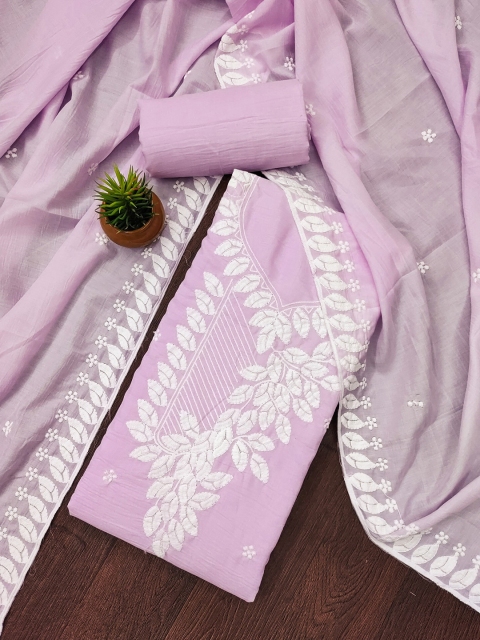 Rangtulika Floral Embroidered Thread Work Unstitched Dress Material