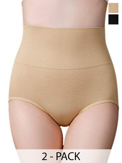 SHREE GANESH FASHION Women Pack Of 2 Cotton High Rise Tummy Shapewear