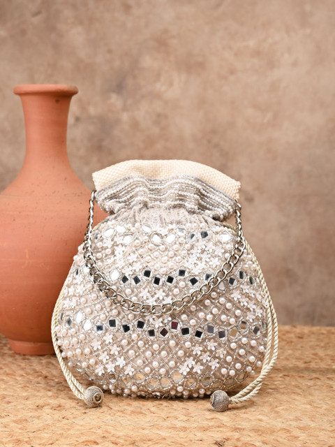 Rocia Embellished Embroidered Potli Clutch