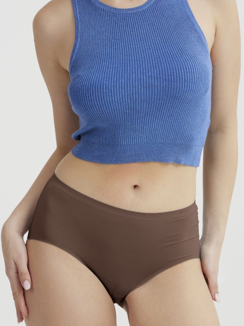 B'there High-Rise Seamless Modal Full Brief P005_MOCHA_BROWN