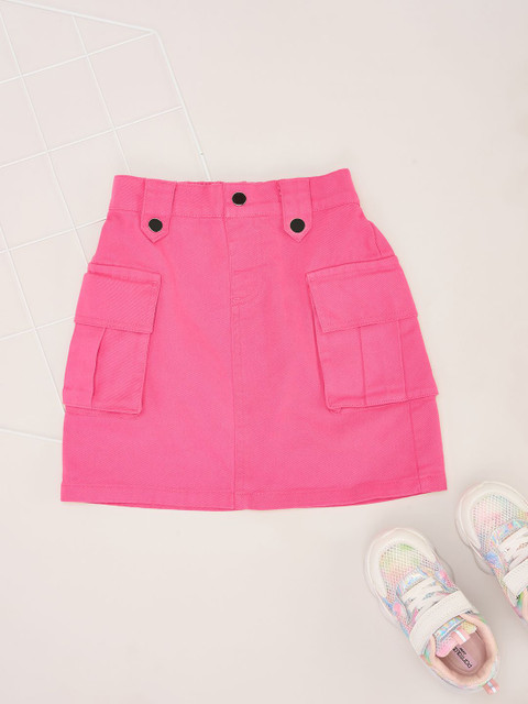 Pantaloons Junior Girls Pure Cotton A-Line Midi Skirts