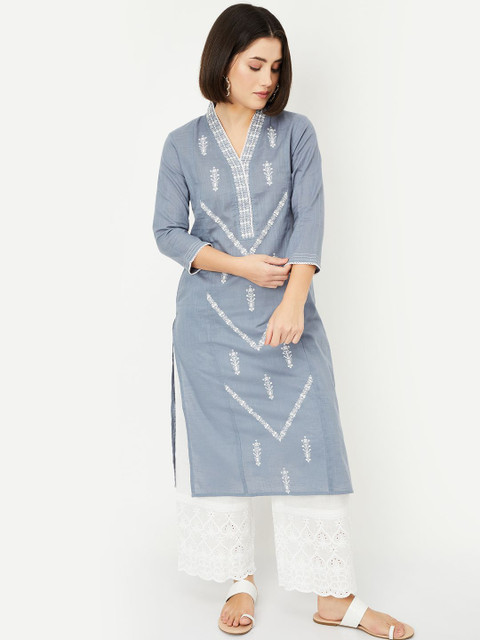 max Women Embroidered Chikankari Kurta