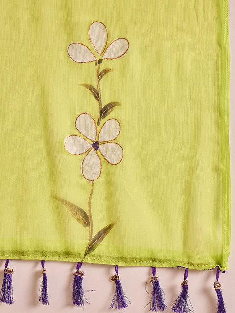 Anouk Rustic Floral Poly Chiffon Saree - Image 6