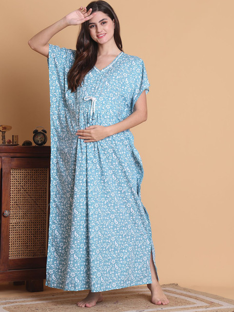 Secret Wish Printed Maternity Kaftan Nightdress
