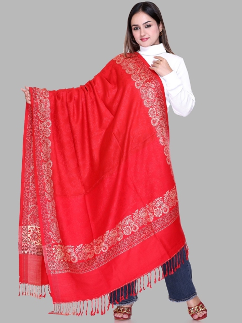 Tones-N-Shades Floral Ethnic Motifs Woven Design Shawl