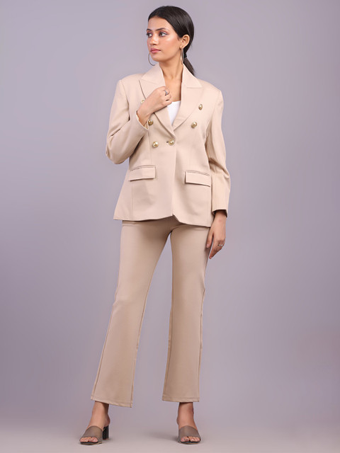 HIGH BUY Notched Lapel Collar Single Breasted Tencel Blazer