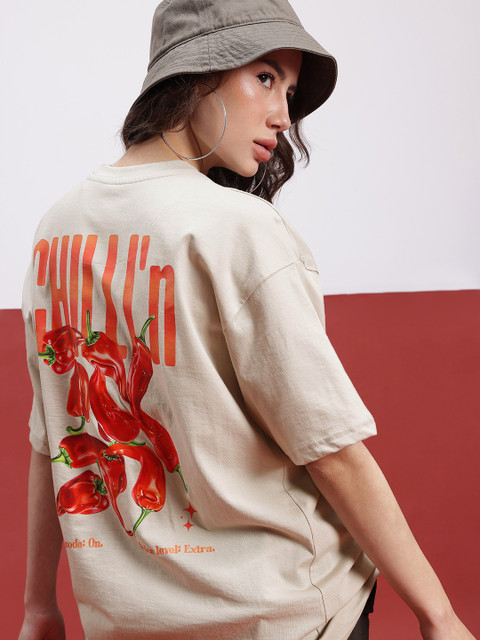 glitchez Printed Oversized Longline T-shirt