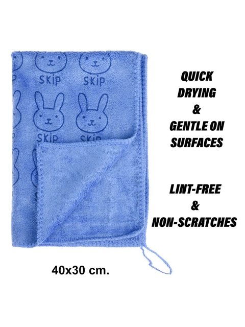 Kuber Industries Pack Of 3 Blue Skip Printed Microfiber Cleaning Cloth With Hanging Loop - Image 5