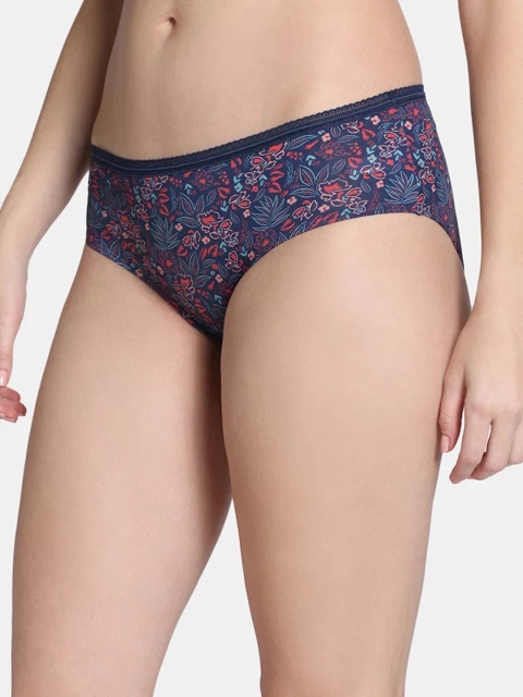 Zivame Floral Printed Low-Rise Hipster Briefs ZI28A9-Pageant Blue - Image 2