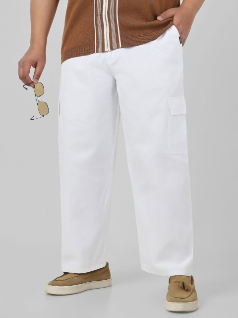 Urbano Plus Men Loose Baggy Fit Solid Cargo Chino Pant with 6 Pockets Non-Stretchable