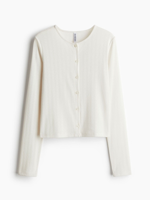 H&M Pointelle Jersey Cardigan