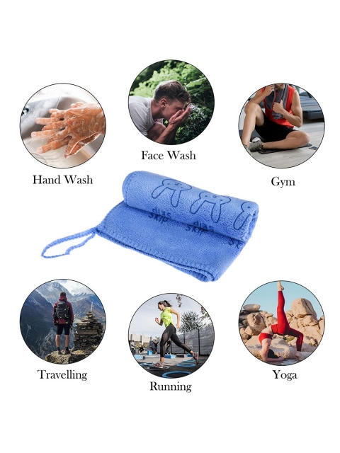Kuber Industries Pack Of 3 Blue Skip Printed Microfiber Cleaning Cloth With Hanging Loop - Image 4