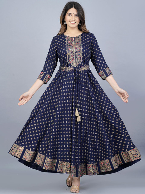 Moda Rapido Ethnic Motifs Printed Keyhole A Line Kurta