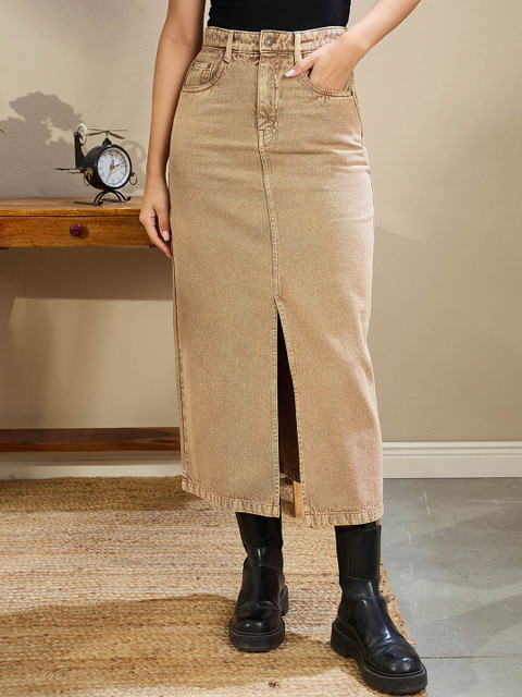 SASSAFRAS BASICS Straight Slit Mini Skirt