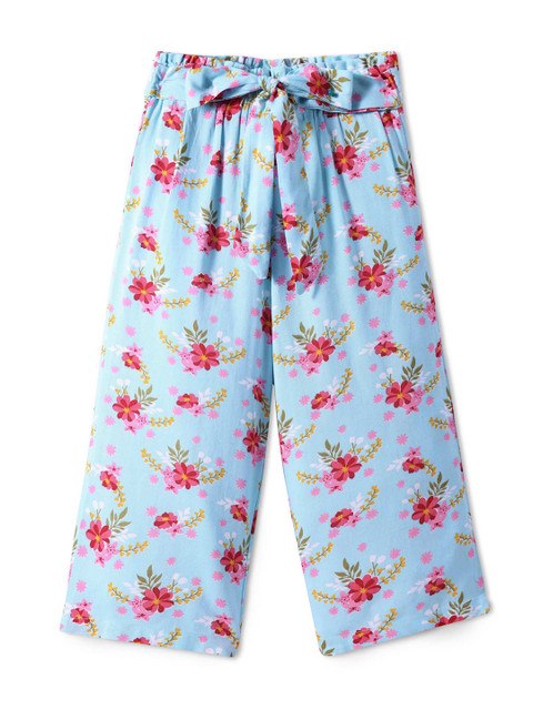 CrayonFlakes Girls Floral Printed Palazzos