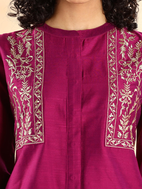 Anouk Embroidered Mandarin Collar Tunic With Trouser - Image 2