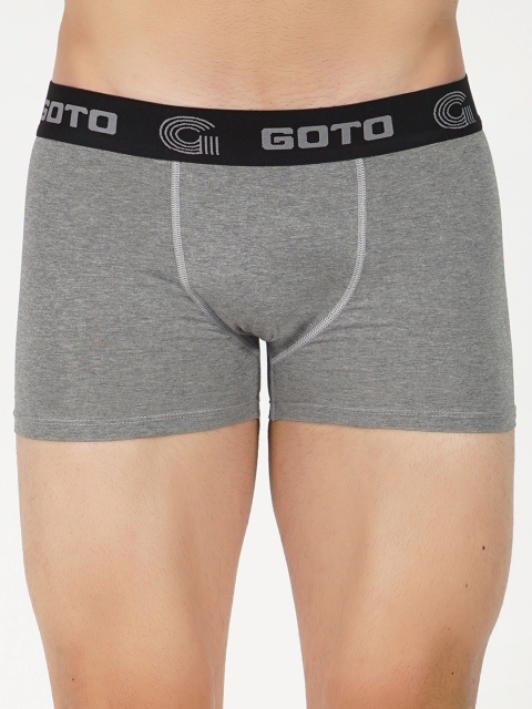 GOTO Mid-Rise Boxer-Style Briefs COTTON BLENDED LYCRA OUTER EA TRUNK LGRY