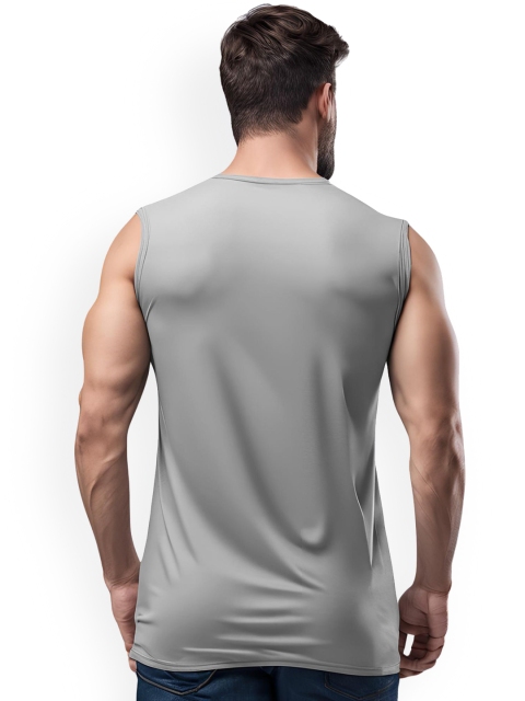 3Colors Printed Dri-FIT Sleeveless Activewear Gym Vest VEST-CCUT-HUSTLE-GREY_M - Image 2