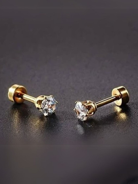 Roadster Gold Contemporary Studs Earrings For Men