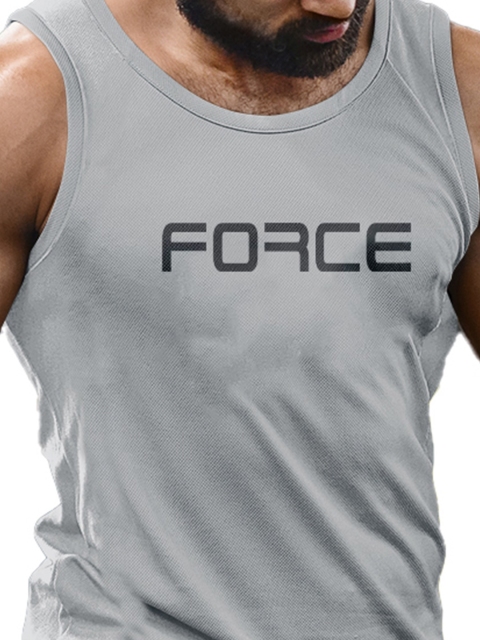 3Colors Scoop Neck Innerwear Gym Vest VEST-NCUT-FORCE-GREY_M - Image 2