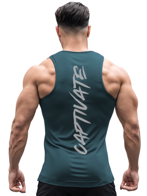 3Colors Printed Round Neck Gym Vest VEST-NCUT-CAPTIVATE-AF BLUE_M - Image 3