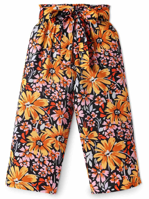 CrayonFlakes Girls Floral Printed Palazzos