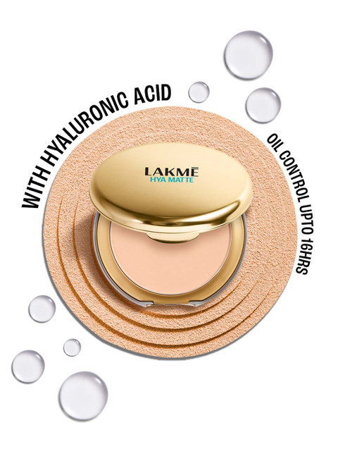 Lakme 9to5 Hya Matte Pressed Powder With Hyaluronic Acid & 16Hr Oil Control 9g - Nude