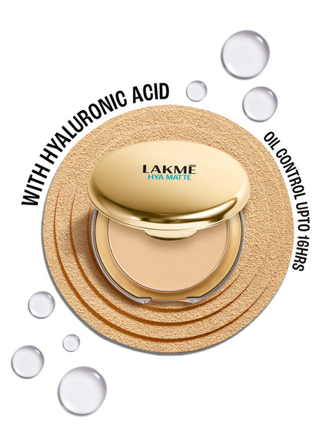 Lakme 9to5 Hya Matte Pressed Powder With Hyaluronic Acid & 16Hr Oil Control 9g - Sand