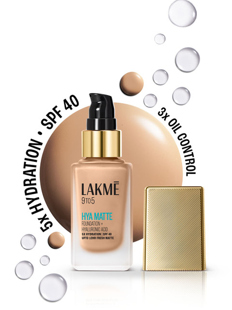 Lakme 9to5 Hya Matte Foundation With Hyaluronic Acid & SPF40 25ml - Neutral Nude