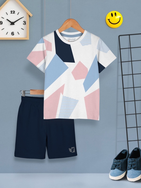 HELLCAT Boys Pack of 3 Printed Round Neck T-Shirts With Shorts - Image 3