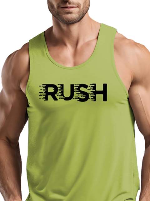 3Colors Printed Gym Vests VEST-NCUT-RUSH-GREEN_M - Image 2