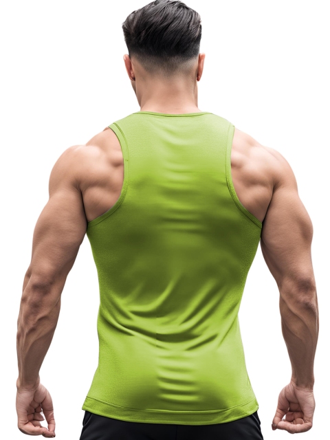 3Colors Printed Gym Vests VEST-NCUT-PUSH-GREEN_M - Image 3