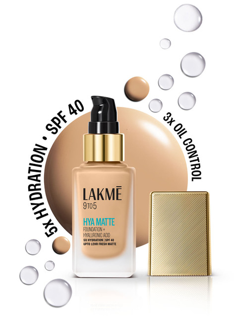 Lakme 9to5 Hya Matte Foundation With Hyaluronic Acid & SPF40 25ml - Neutral Light