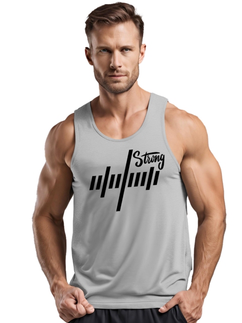 3Colors Printed Scoop Neck Gym VestsVEST-NCUT-LINESRONG-GREY_M