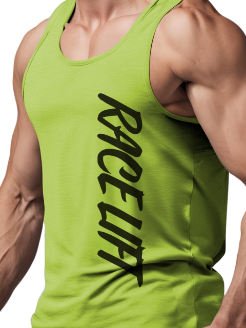 3Colors Printed Gym Vests VEST-NCUT-RACELIFT-GREEN_M - Image 2