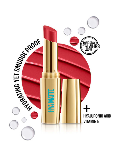Lakme 9to5 Hya Matte Hydrating Smudgeproof Lipstick Lasts 14Hr 3.6g - CEO Red RM2
