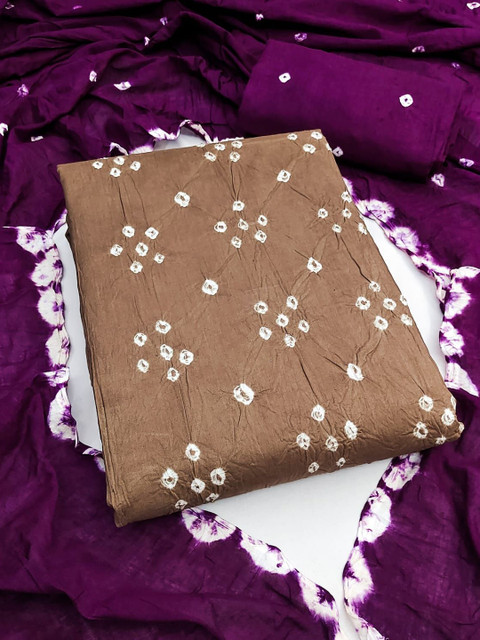 HMP Fashion Bandhani Printed Pure Cotton Unstitched Dress Material - Image 2