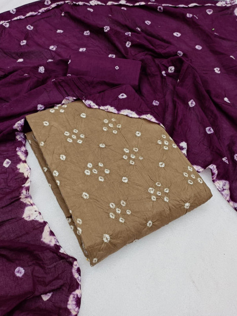 HMP Fashion Bandhani Printed Pure Cotton Unstitched Dress Material