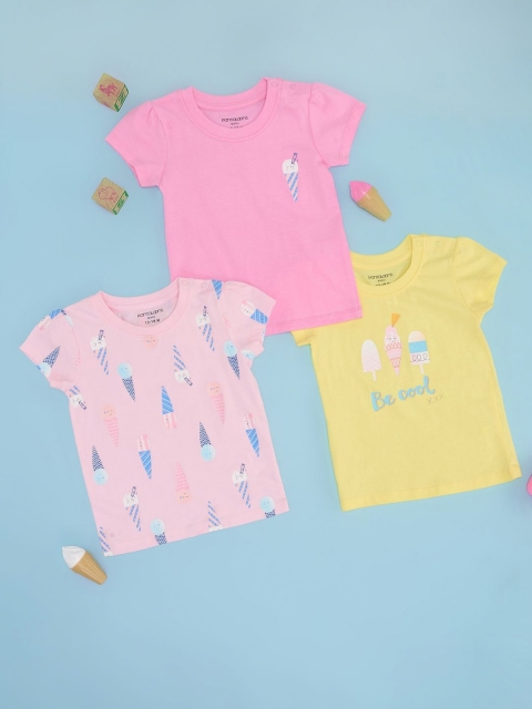 Pantaloons Baby Girls 3 Applique T-shirt