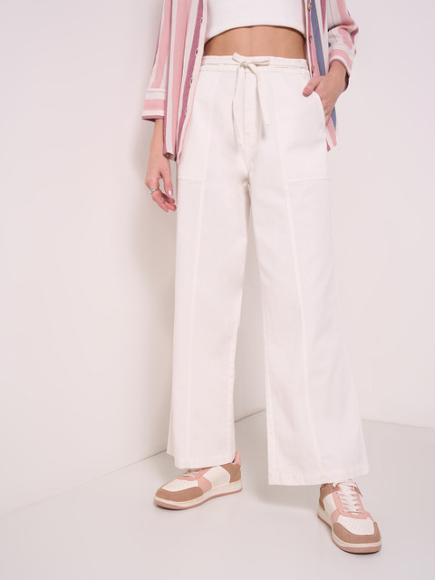 Honey by Pantaloons Women Flared High-Rise Trousers