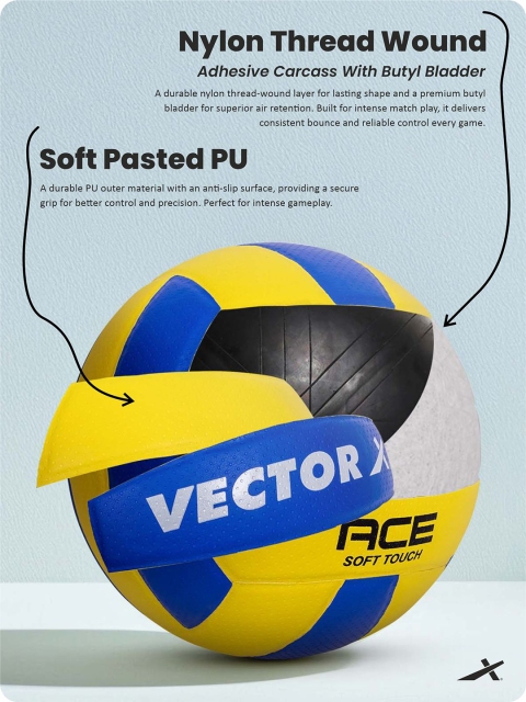 VECTOR X Ace Soft Touch Volleyball - Image 3