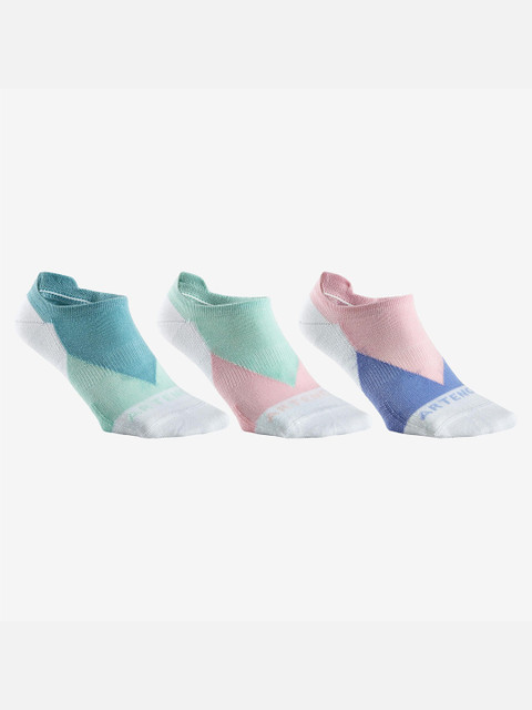 Decathlon Artengo Pack Of 3 Colourblocked Ankle-Length Socks