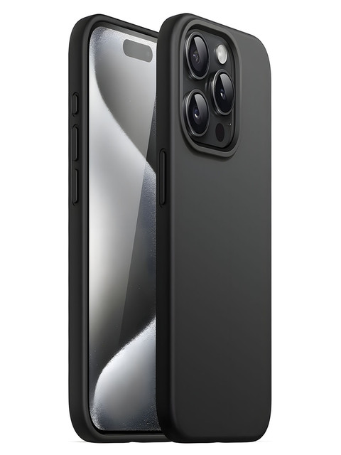 LIRAMARK Solid Printed iPhone 15 Pro Max Back Case Mobile Accessories