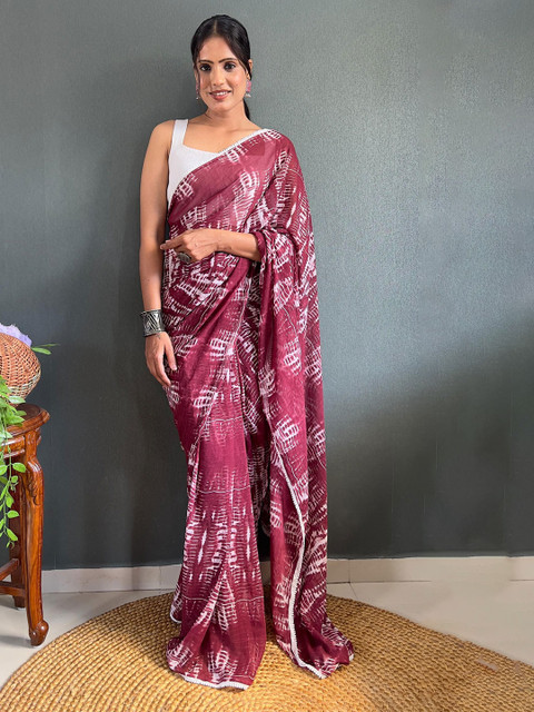 Moda Rapido Tie and Dye Embroidered Pure Georgette Ready to Wear Saree
